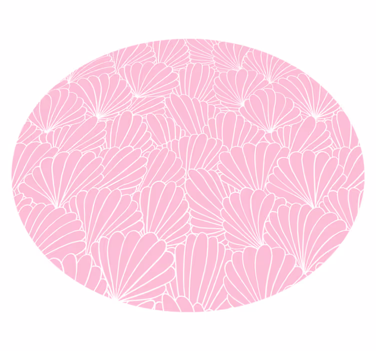 Rosa skallmønster bad vinyl teppe - Tenstickers