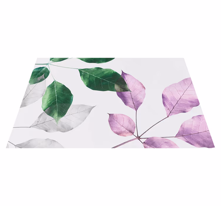 "kawaii stil" høstløv vinyl teppe blomster og planter - Tenstickers