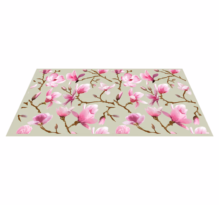 Rosa magnolia vinyl teppe blomster og planter - Tenstickers