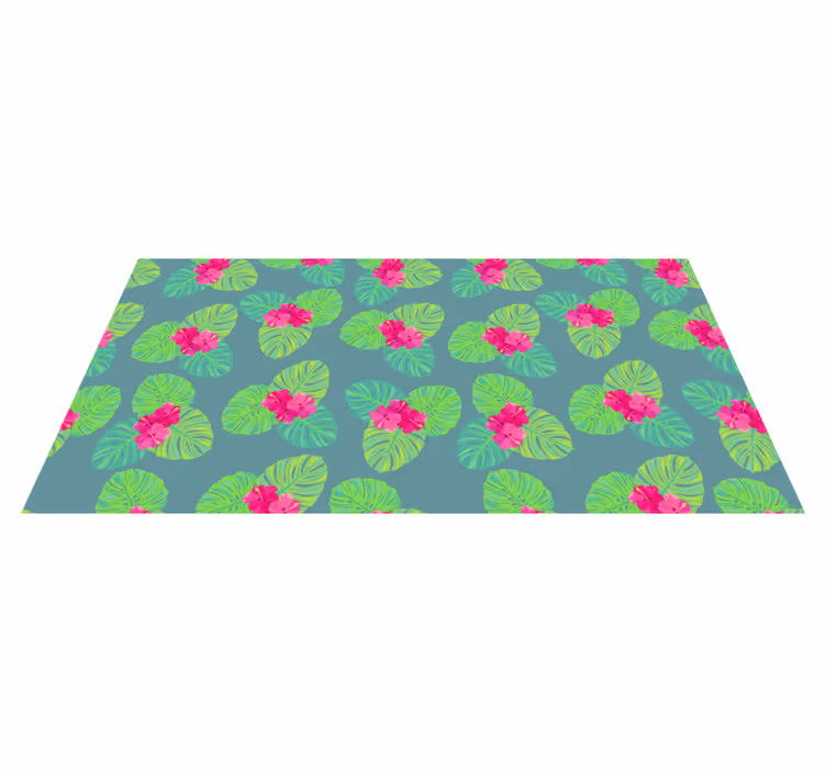 Eksotisk blomsterarrangement vinyl teppe blomster og planter - Tenstickers