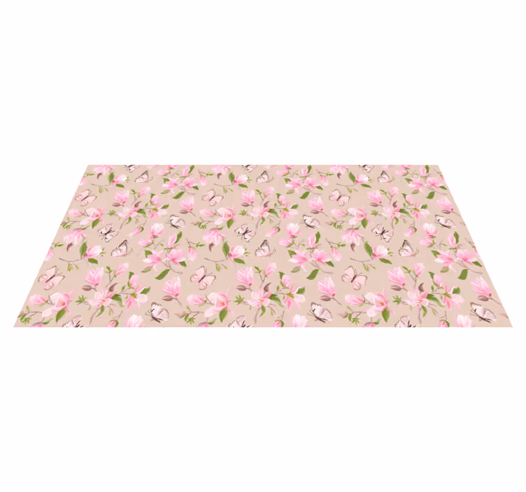 Vinyl teppe blomster og planter sommerfugltema - Tenstickers