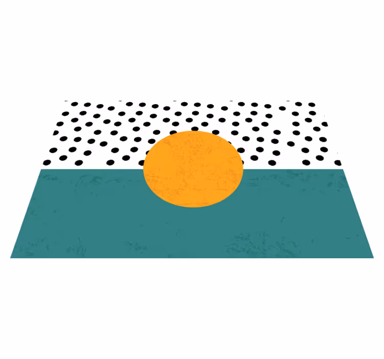 Sirkel og prikker vinyl teppe minimalistisk - Tenstickers