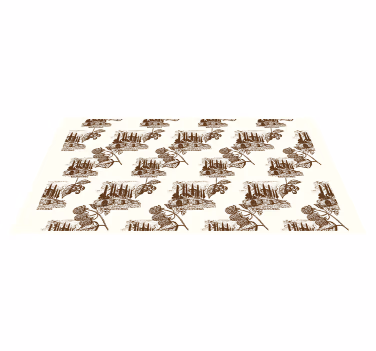 Elegant beige scene vinyl teppe vintage - Tenstickers
