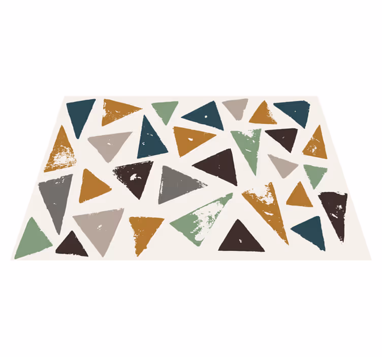 Levende trekantmotiv vinyl teppe minimalistisk - Tenstickers