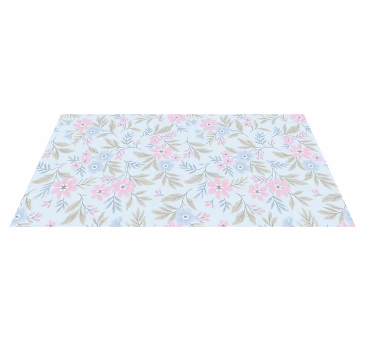 Floral pastell design vinyl teppe blomster og planter - Tenstickers