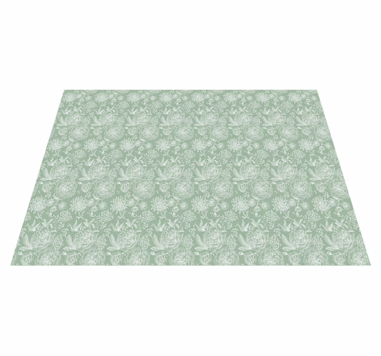 Floral eleganse overflate vinyl teppe blomster og planter - Tenstickers