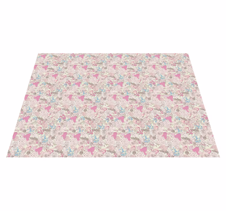 Blomstret iskrem mønster vinyl teppe blomster og planter - Tenstickers