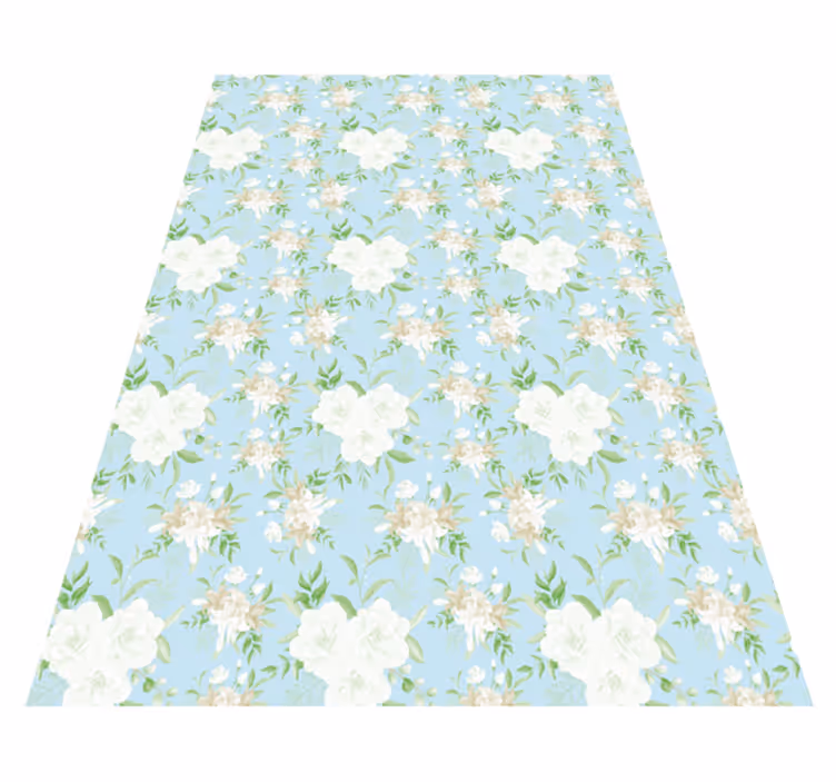 Rolig floral eleganse vinyl teppe blomster og planter - Tenstickers