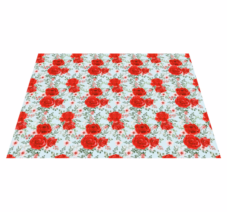 Grandmillenial blomsterstil vinyl teppe blomster og planter - Tenstickers