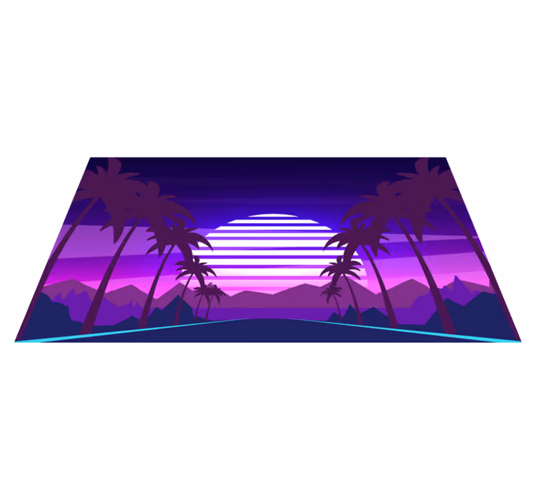 Retro solnedgang estetikk vinyl teppe moderne - Tenstickers