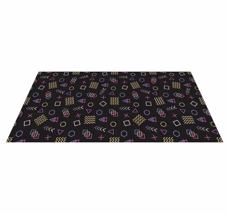 Retro geometriske former vinyl teppe vintage - Tenstickers