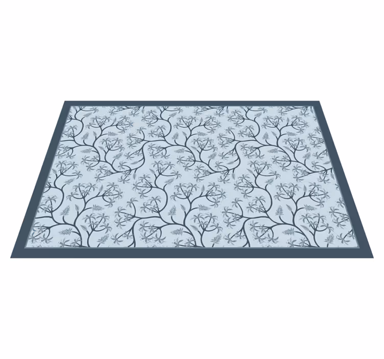 Botanisk silhuettmønster vinyl teppe blomster og planter - Tenstickers