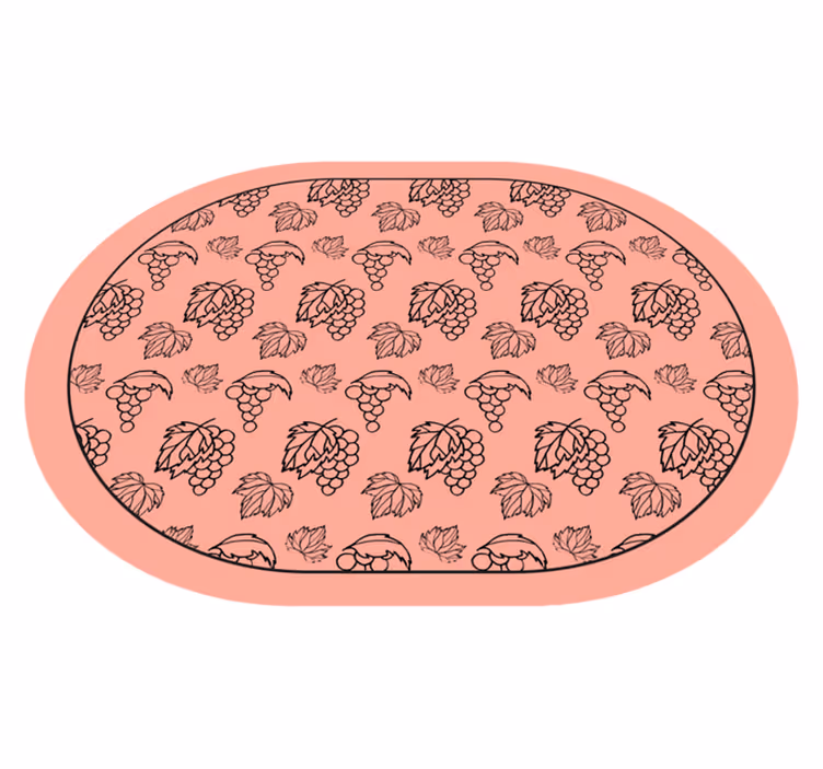 Botanisk druemønster vinyl teppe blomster og planter - Tenstickers