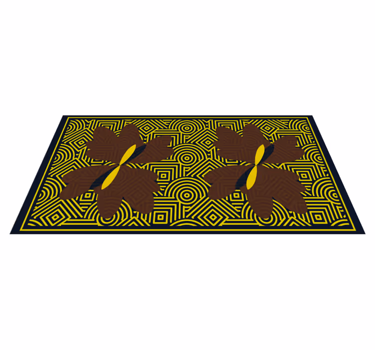 Geometrisk blomsterkontrast geometriske vinyl teppe - Tenstickers