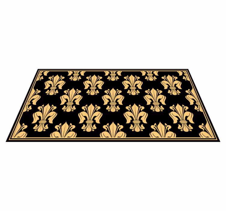 Elegant fleur-de-lis mønster vinyl teppe stue - Tenstickers