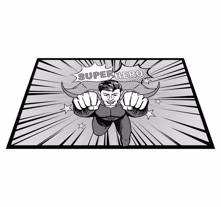 Dynamisk superheltgrafikk vinyl teppe spedbarn - Tenstickers