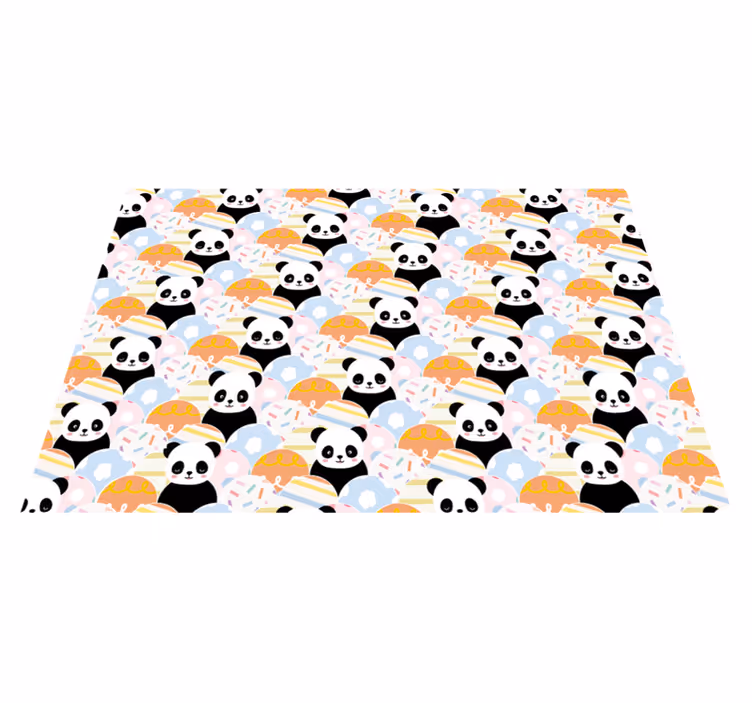 Panda lekeplassmønster vinyl teppe baby - Tenstickers