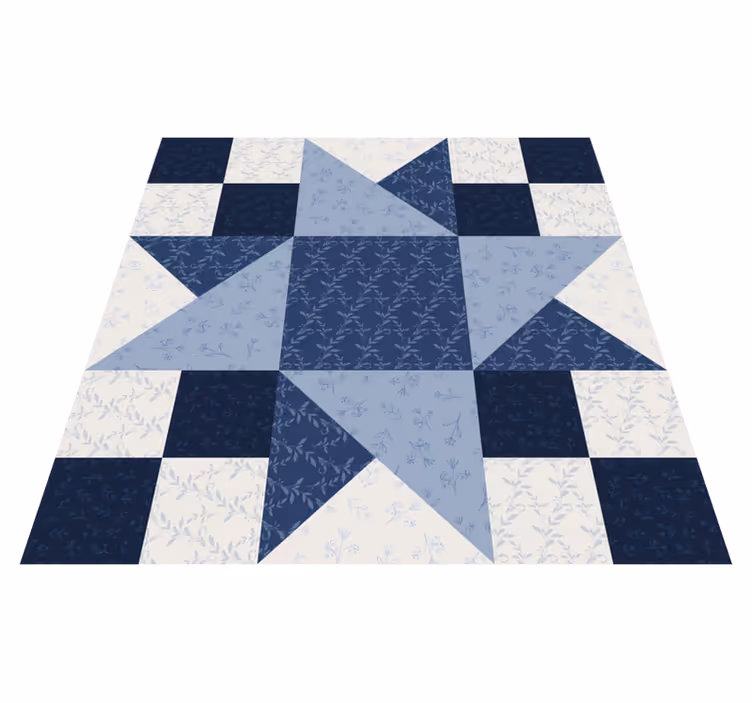 Patchwork stjernemønster geometriske vinyl teppe - Tenstickers