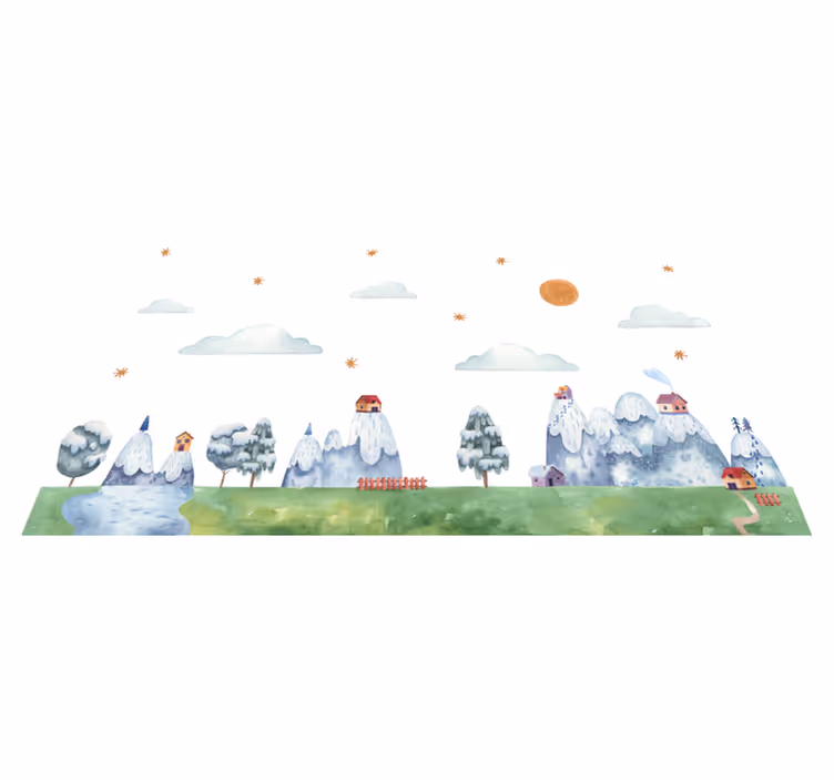 Fortryllet landskapsscene vinyl teppe spedbarn - Tenstickers