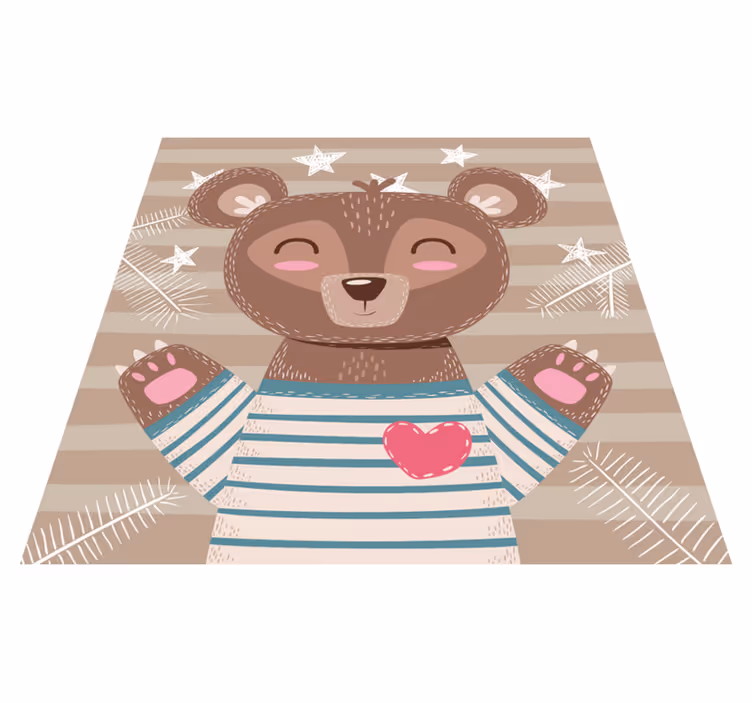 Bedårende bjørnillustrasjon vinyl teppe baby - Tenstickers