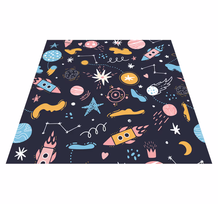 Kosmisk romeventyr vinyl teppe spedbarn - Tenstickers