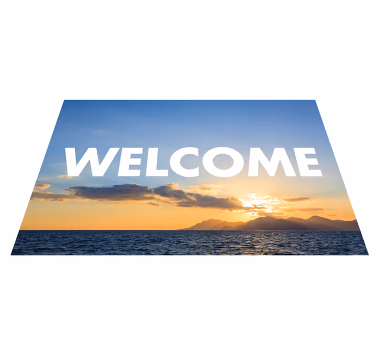 Solnedgang velkommen inngang vinyl teppe mottak - Tenstickers