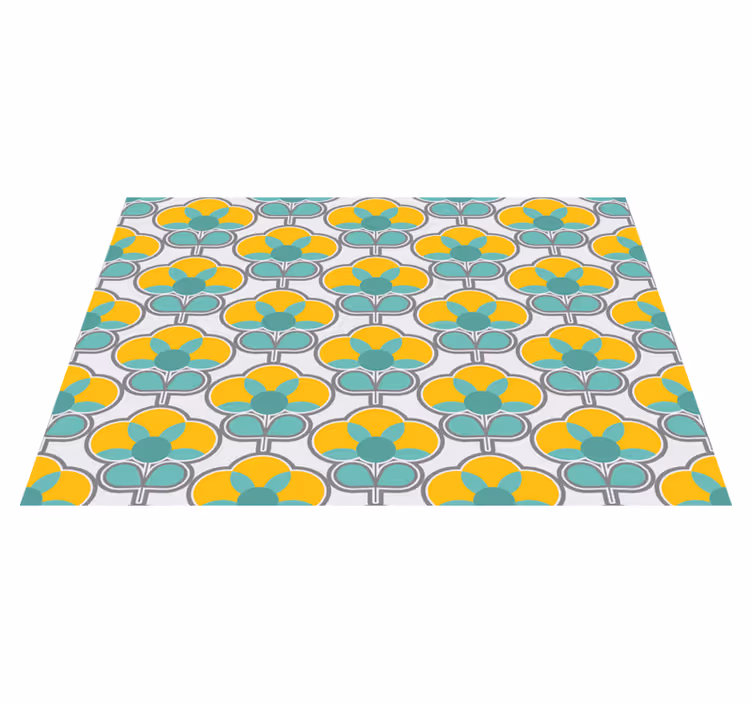 Ganske sammenfattende blomsterdesign vinyl teppe natur - Tenstickers