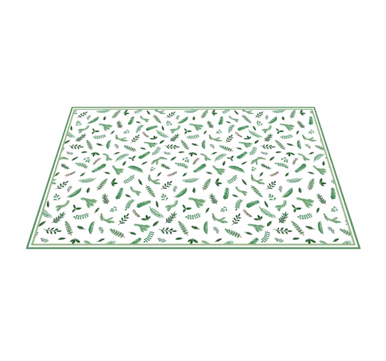 Grønne botaniske sko vinyl teppe blomster og planter - Tenstickers