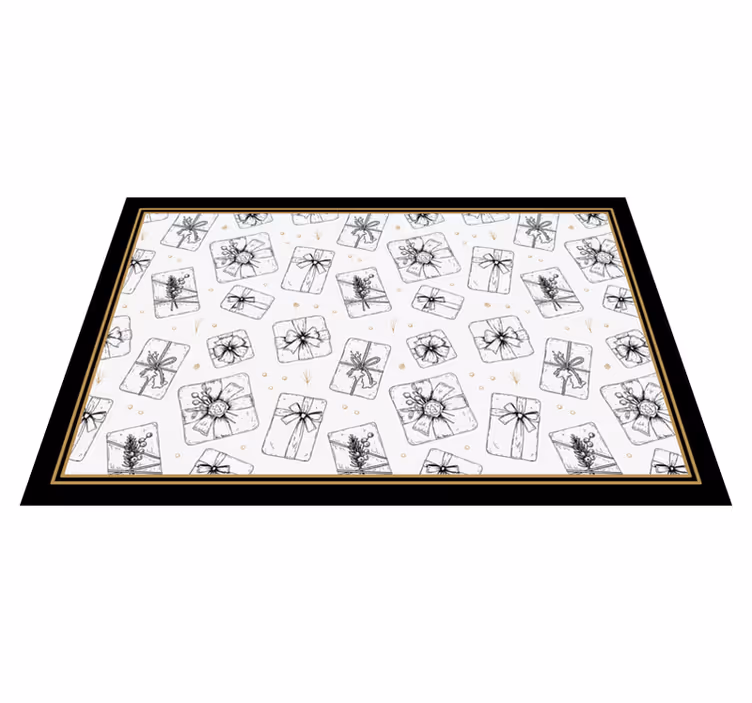 Festlig gavemønster Jul vinyl teppe - Tenstickers