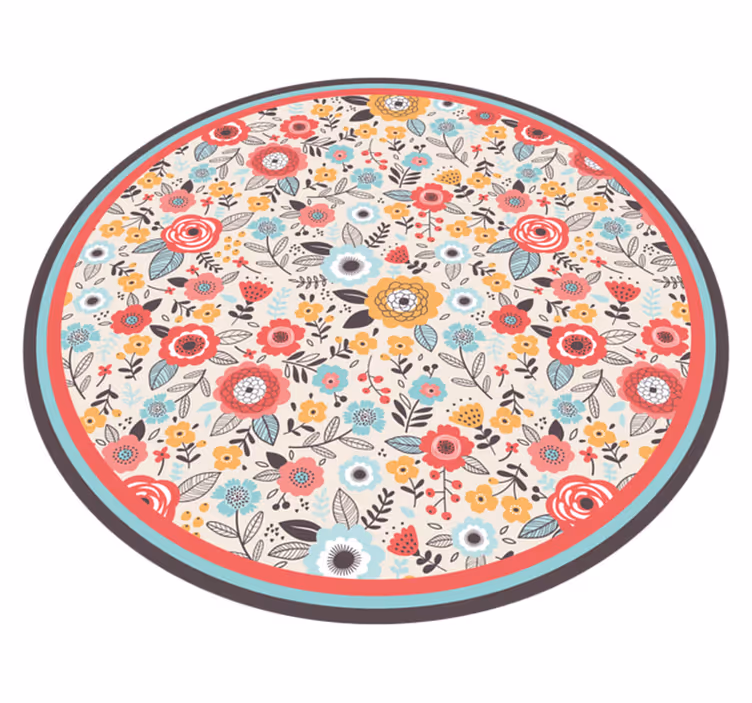 Floral sirkulær design blomst vinyltepper - Tenstickers