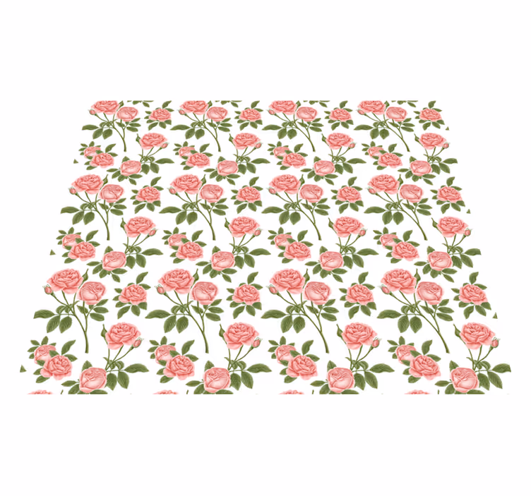Botanisk rosemønster blomst vinyltepper - Tenstickers