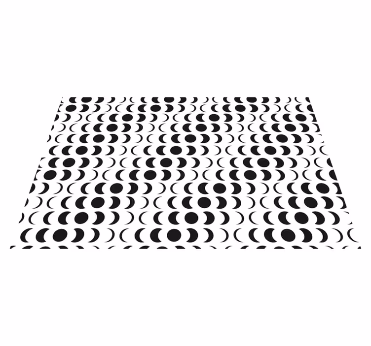 Monokrome halvsirkler geometriske vinyl teppe - Tenstickers