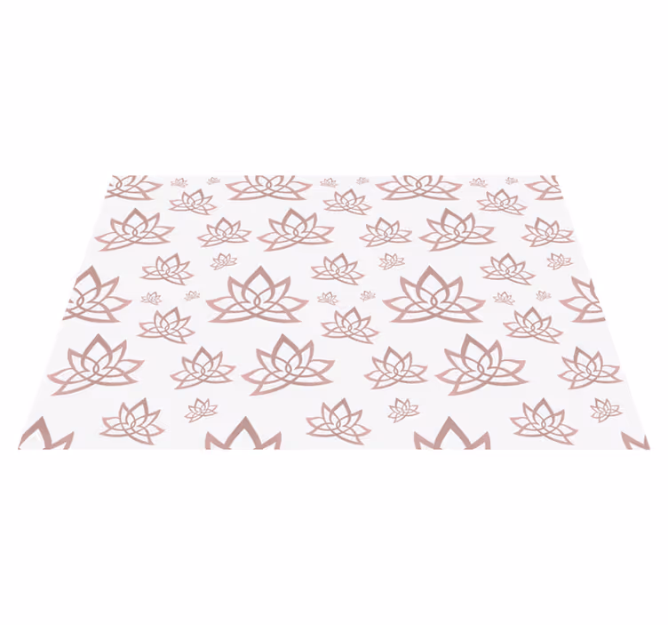 Lotus symmetri mønster vinyl teppe blomster og planter - Tenstickers