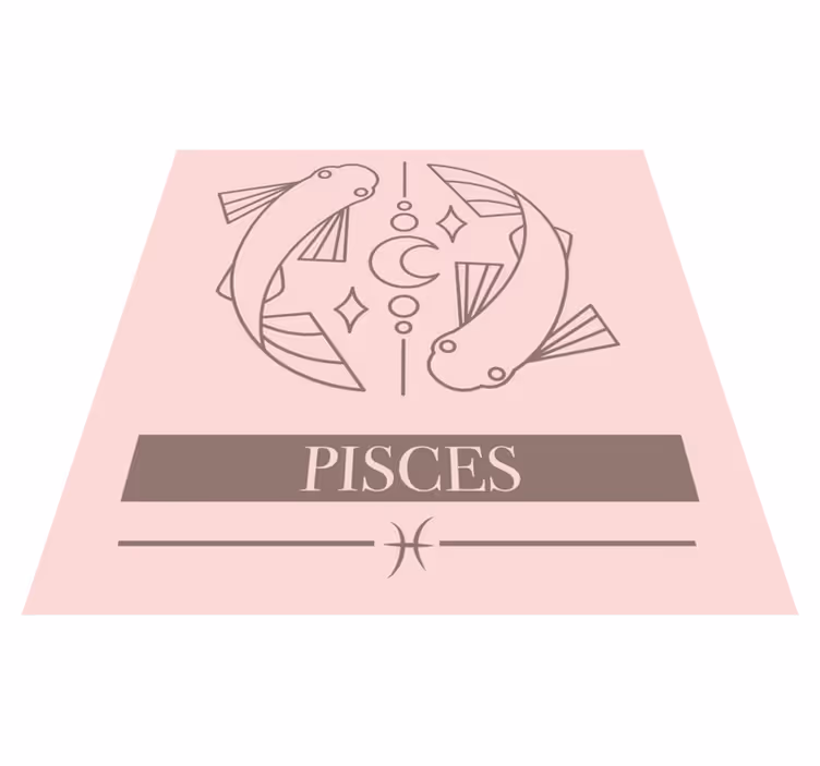 Fiskene rosa kort stjernetegn design vinyl teppe stue - Tenstickers