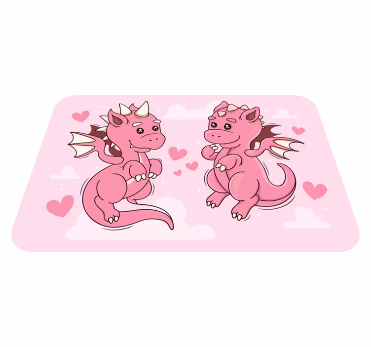 Leken drageduo spedbarn vinyl teppe - Tenstickers