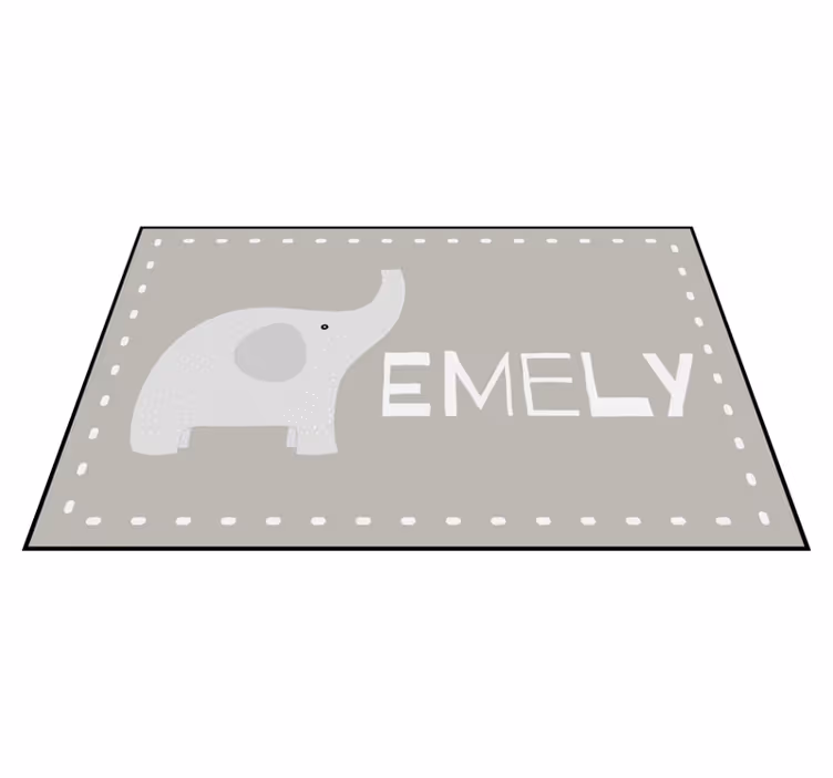 Tilpassbar elefant egent navn vinylteppe - Tenstickers