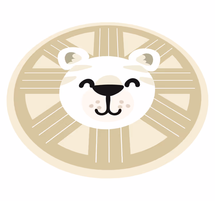 Smilende løve grafikk baby vinylteppe - Tenstickers