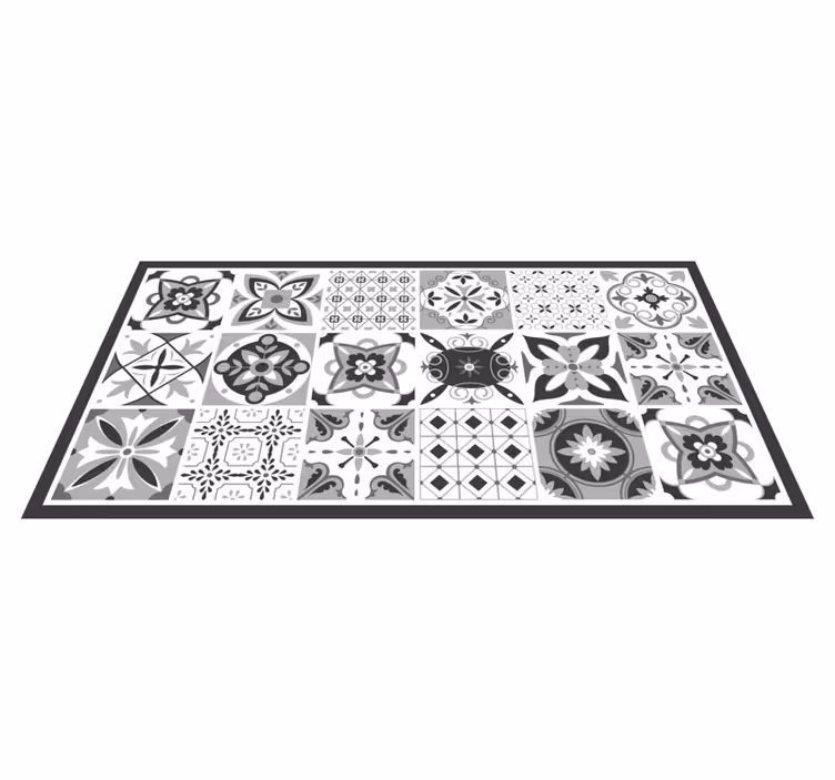 Mønstret fliseensemble hydrauliske vinylteppe - Tenstickers