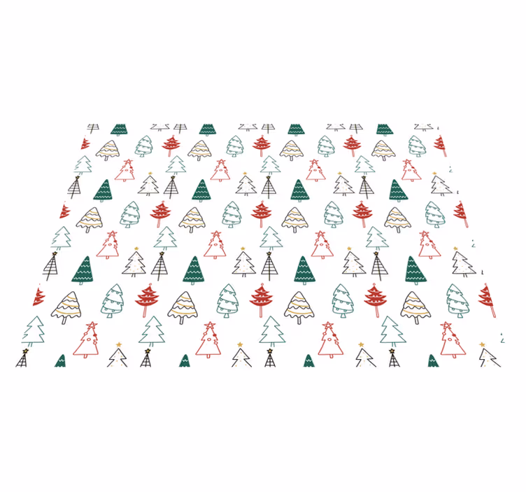 Festlig trær mønster Jul vinyl teppe - Tenstickers
