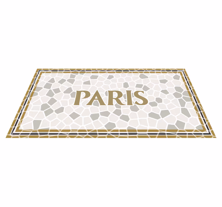 Paris romersk mosaikk vinyl teppe sagn og tekster - Tenstickers