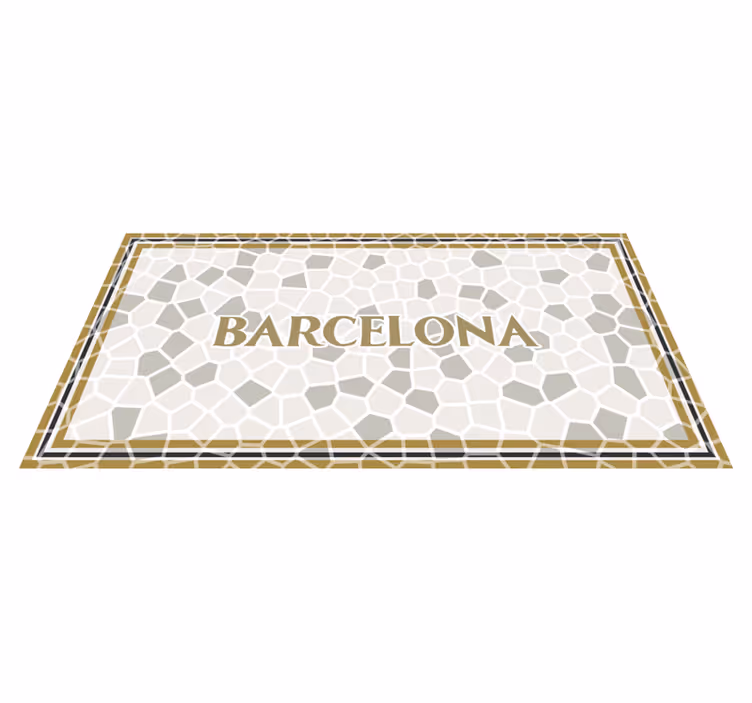 Barcelona geometrisk mønster mosaikk vinyl teppe - Tenstickers