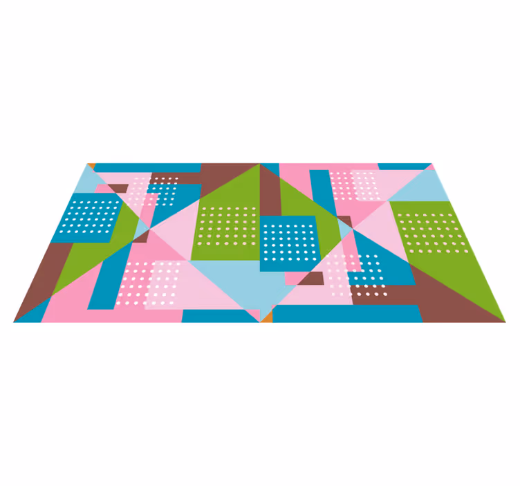 Geometriske former fusjon vinyl teppe geometrisk - Tenstickers