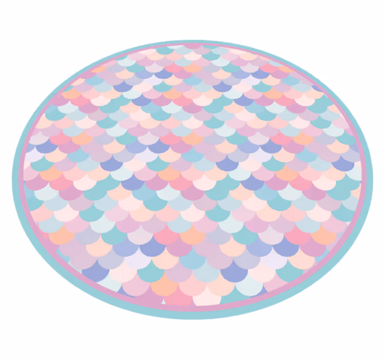 Havfrueskalamønster Stripete vinyltepper - Tenstickers