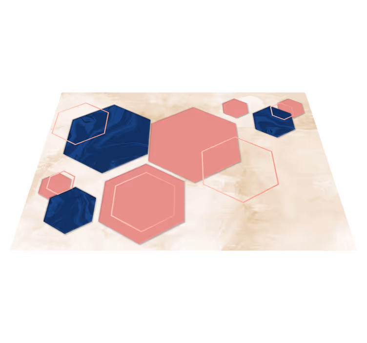 Abstrakte sekskanter geometriske vinyl teppe - Tenstickers