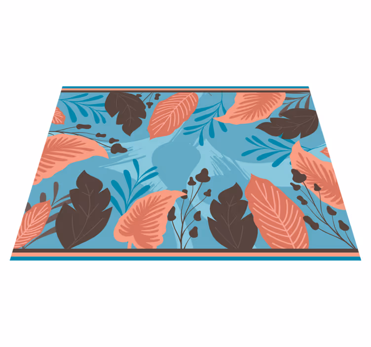 Tropiske blader pastell veggkunst vinyl teppe stue - Tenstickers