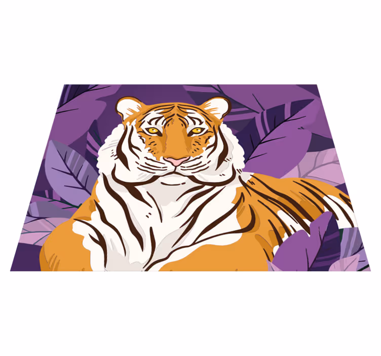 Tiger illustrasjon dyr vinylteppe - Tenstickers