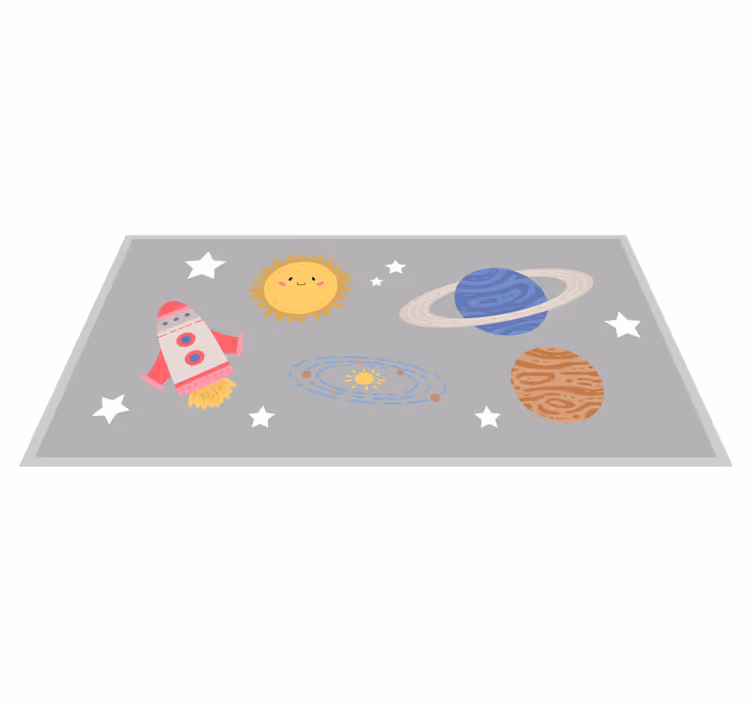 Verdensrommet og planetene vinyl teppe stjerner - Tenstickers