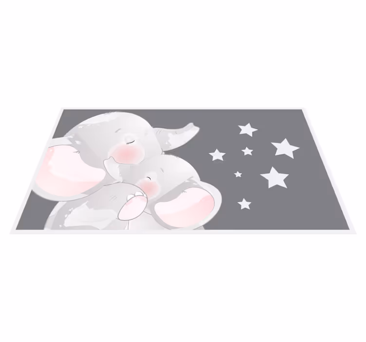 Elefantunge og mamma vinyl teppe dyr - Tenstickers