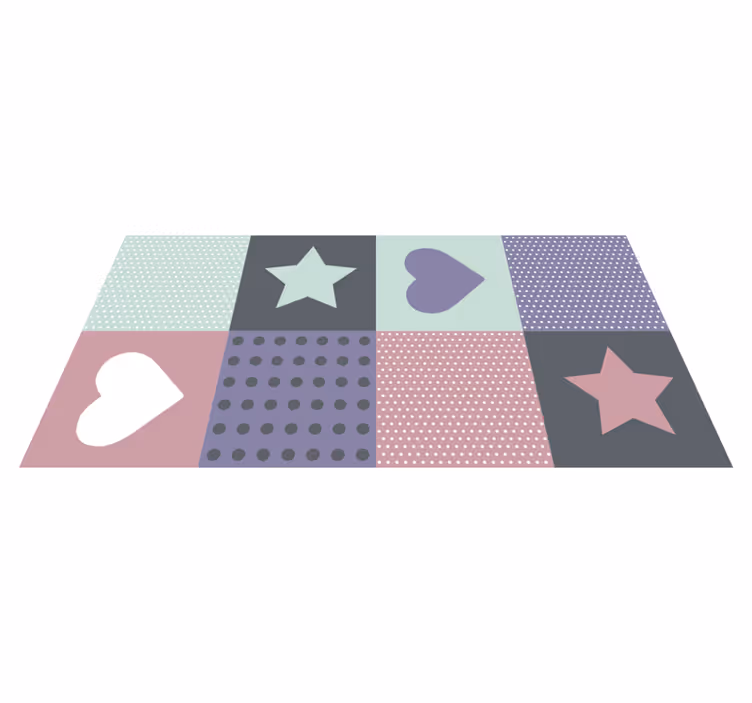 Lappeteppe hjertestjerne spedbarn vinyl teppe - Tenstickers