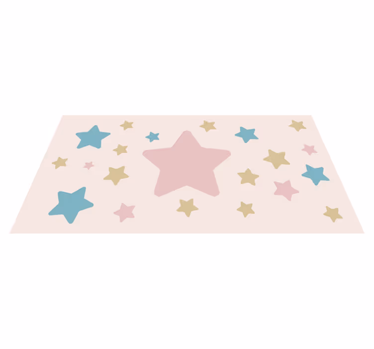 Pastellfarger stjerner vinyl teppe stjerner - Tenstickers